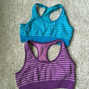 🎇🎆3for$9 Girls Striped Blue and Purple Sports Bras